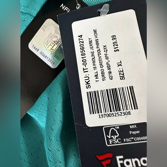 NFL PRO LINE Tyreek Hill #10 Aqua Miami Dolphins Player Game Jersey. Official. - Picture 4 of 4